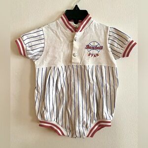 VINTAGE Little Me baby baseball onesie